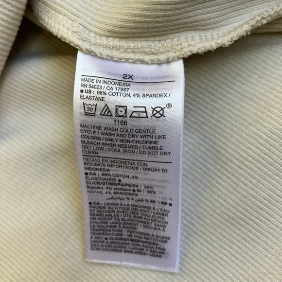 Old Navy Ribbed Tank Dress Midi Length Apron Cami Dress Beige Minimalist Sz 2X - Picture 11 of 12